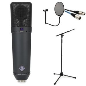 Neumann U 47 FET Large-diaphragm Condenser Microphone Bundle with Case,  Stand, and Cable