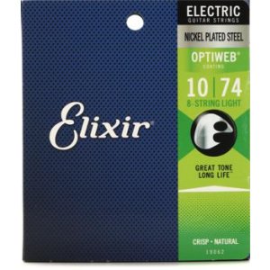 Bundled Item: Elixir Strings 19062 Optiweb Electric Guitar Strings - .010-.074 Light 8-string