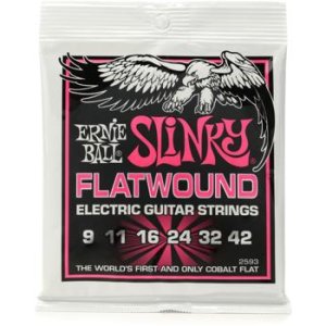 Bundled Item: Ernie Ball 2593 Super Slinky Flatwound Electric Guitar Strings - .009-.042