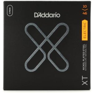 Bundled Item: D'Addario XTE1046 XT Nickel Wound Electric Guitar Strings - .010-.046 Regular Light, 3-pack