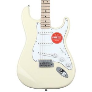 Bundled Item: Squier Affinity Series Stratocaster Electric Guitar - Olympic White with Maple Fingerboard