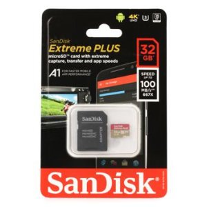 SanDisk Extreme PLUS microSDHC Card - 32GB, Class 10, U3, UHS-I