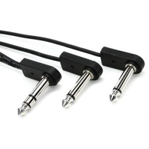 Product Image - EBS ICY-30 Right Angle Flat Insert Cable - 1/4 inch TRS Male to Dual 1/4 inch TS Male - 30cm