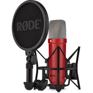 Bundled Item: Rode NT1 Signature Series Condenser Microphone with SM6 Shockmount and Pop Filter - Red