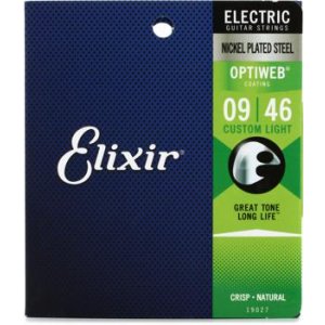 Bundled Item: Elixir Strings 19027 Optiweb Electric Guitar Strings - .009-.046 Custom Light
