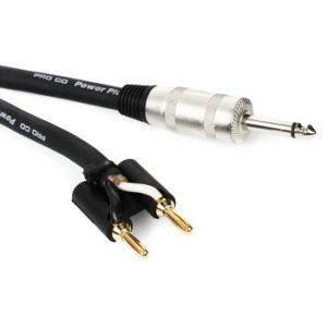 Bundled Item: Pro Co S12BQ Speaker Cable - 1/4-inch TS Male Jumbo to Dual Banana - 50 foot