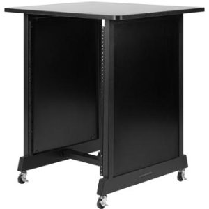 Bundled Item: Rok-It 14U Wood Rack Cabinet - Black