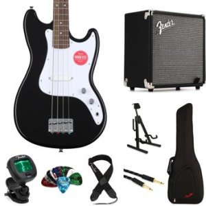 Squier Sonic Bronco Bass - Black Bundles | Sweetwater