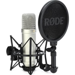 Bundled Item: Rode NT1 5th Generation Condenser Microphone with SM6 Shockmount and Pop Filter - Silver