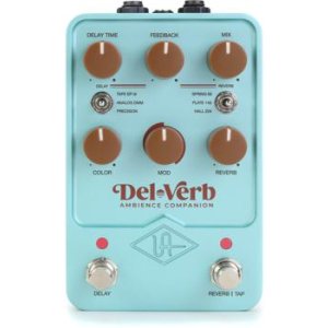 Universal Audio Del-Verb Ambience Companion Reverb and Delay Pedal Cap with EBS Patch Cables