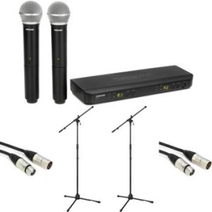 Shure BLX288/PG58 Dual Channel Wireless Handheld Microphone System - H9 Band