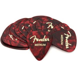 Product Image - Fender 351 Shape Premium Celluloid Picks - Medium Red Moto 12-pack