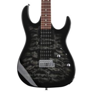 Bundled Item: Ibanez Gio GRX70QA Electric Guitar - Transparent Black Sunburst
