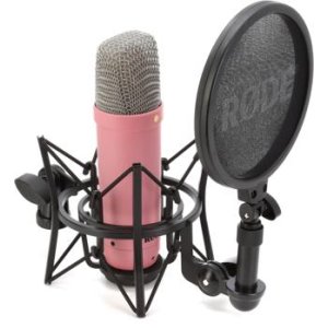 Bundled Item: Rode NT1 Signature Series Condenser Microphone with SM6 Shockmount and Pop Filter - Pink