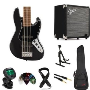 Squier Affinity Series Jazz Bass VI 6 string - Black | Sweetwater