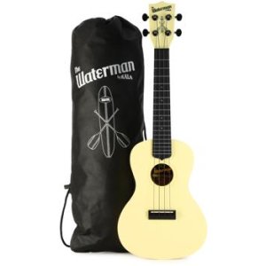 Bundled Item: Kala The Waterman Concert Ukulele - Starlight Yellow, Glow in the Dark