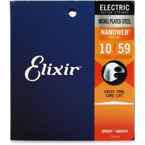 Bundled Item: Elixir Strings 12074 Nanoweb Electric Guitar Strings - .010-.059 Light/Heavy 7-string