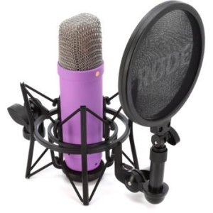Bundled Item: Rode NT1 Signature Series Condenser Microphone with SM6 Shockmount and Pop Filter - Purple