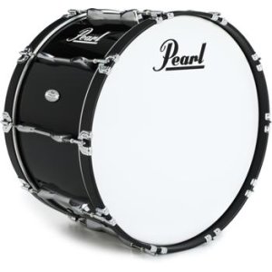 Bundled Item: Pearl Finalist Marching Bass Drum - 24 x 14 inch - Midnight Black