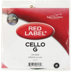 Product Image - Super-Sensitive 6135 Red Label Cello G String - 3/4 Size
