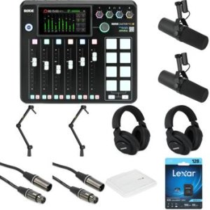Shure SM7B Microphone and TC-Helicon GoXLR Mini Mixer Streaming Bundle