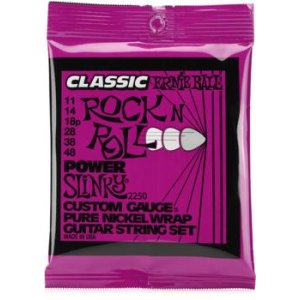 Bundled Item: Ernie Ball 2250 Power Slinky Classic Rock N Roll Electric Guitar Strings - .011-.048