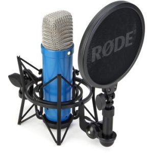Focusrite Scarlett 2i2 USB-C Audio Interface with NT1 Signature Series Condenser Microphone and Boom Arm - Forté/ISA Blue, Anniversary Edition
