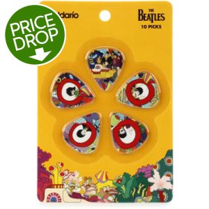 D'Addario 1CWH4-10B7 Beatles Yellow Submarine 50th Anniversary Guitar Picks  - Medium (10-pack)