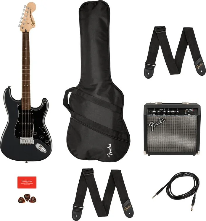 Squier Affinity Series Stratocaster HSS Pack - Charcoal Frost Metallic with Laurel Fingerboard