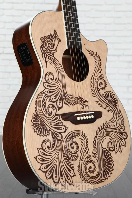 Luna Henna Dragon Acoustic-electric Guitar - Satin Natural