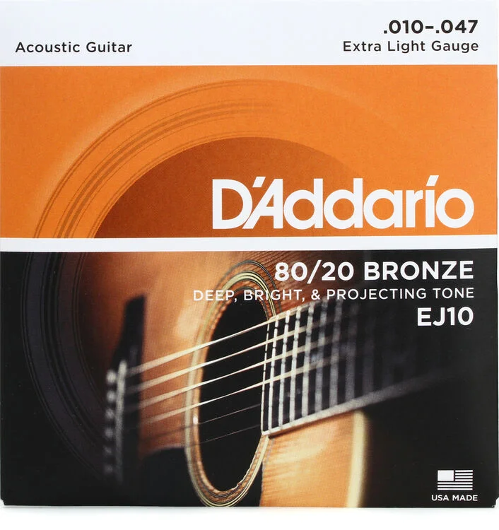D'Addario EJ10 Bronze Acoustic Guitar Strings