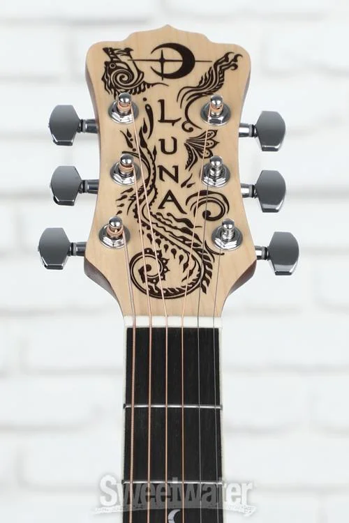 Luna Henna Dragon Acoustic-electric Guitar - Satin Natural