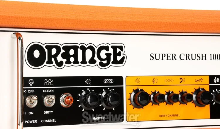 Orange Super Crush 100 100-watt Solid-state Head - Orange