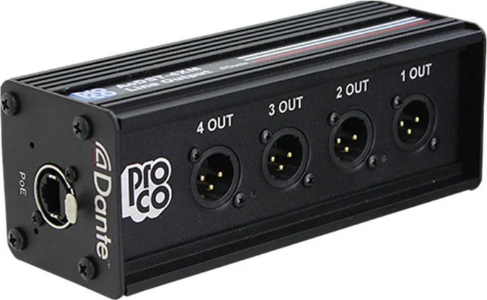 Pro Co AODST-4XM 4-channel Dante Drop Box