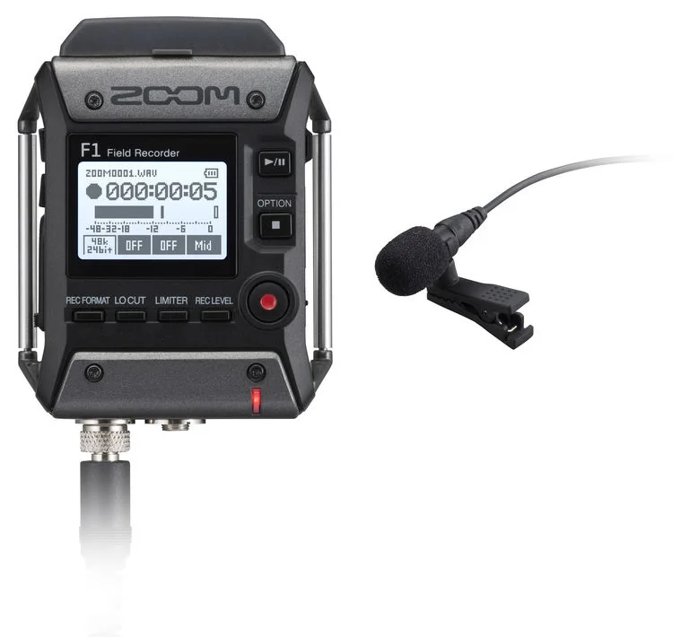 Zoom F1-LP Field Recorder with lavalier mic