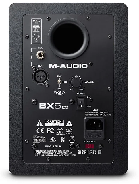 M-Audio BX5D3 Studio Monitor rear view