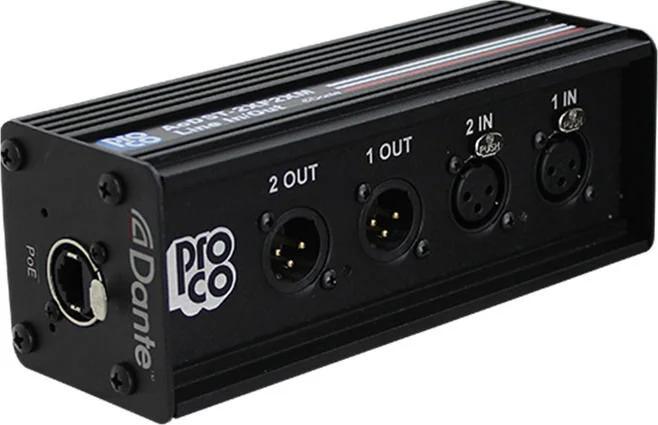 Pro Co AODST-2XF2XM 2-channel Dante Drop Box