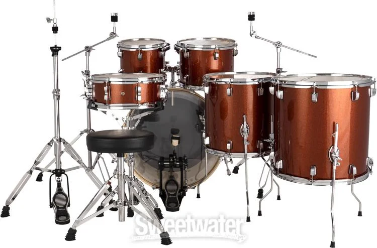 Ludwig Evolution 6-piece Drum Set with Hardware - Copper Sparkle