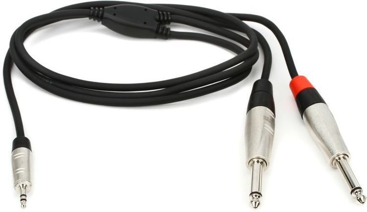 Hosa HMP-003Y 3-Feet 3.5mm TRS to 1/4-Inch TS Pro Y Cable 