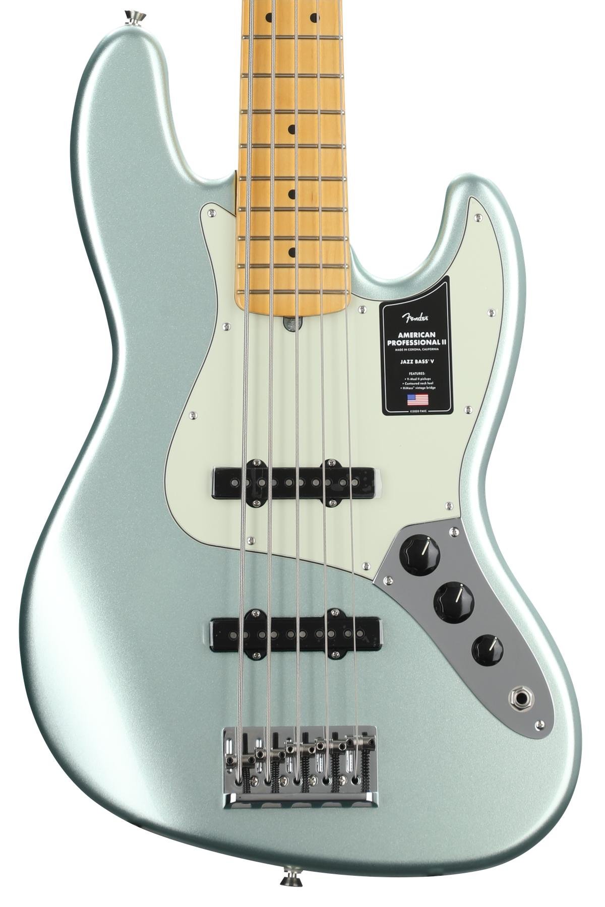 Fender American Professional II Jazz Bass V - Mystic Surf Green 