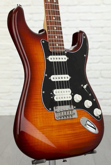 fender player stratocaster hss plus top tobacco sunburst