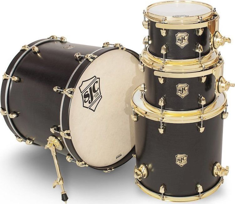 SJC Custom Drums Tour Series 4-piece Shell Pack - Black Satin Stain |  Sweetwater