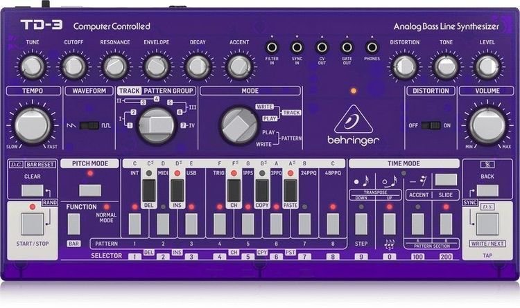 Behringer TD-3-GP Analog Bass Line Synthesizer - Purple | Sweetwater