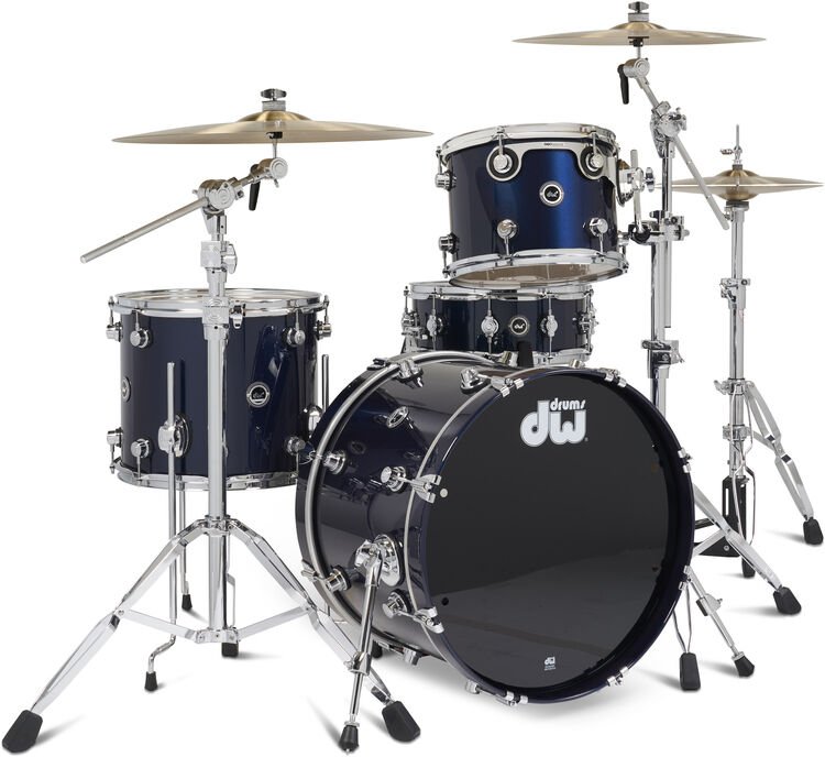 DW DWe 4-piece Drum Kit Bundle - Midnight Blue Metallic