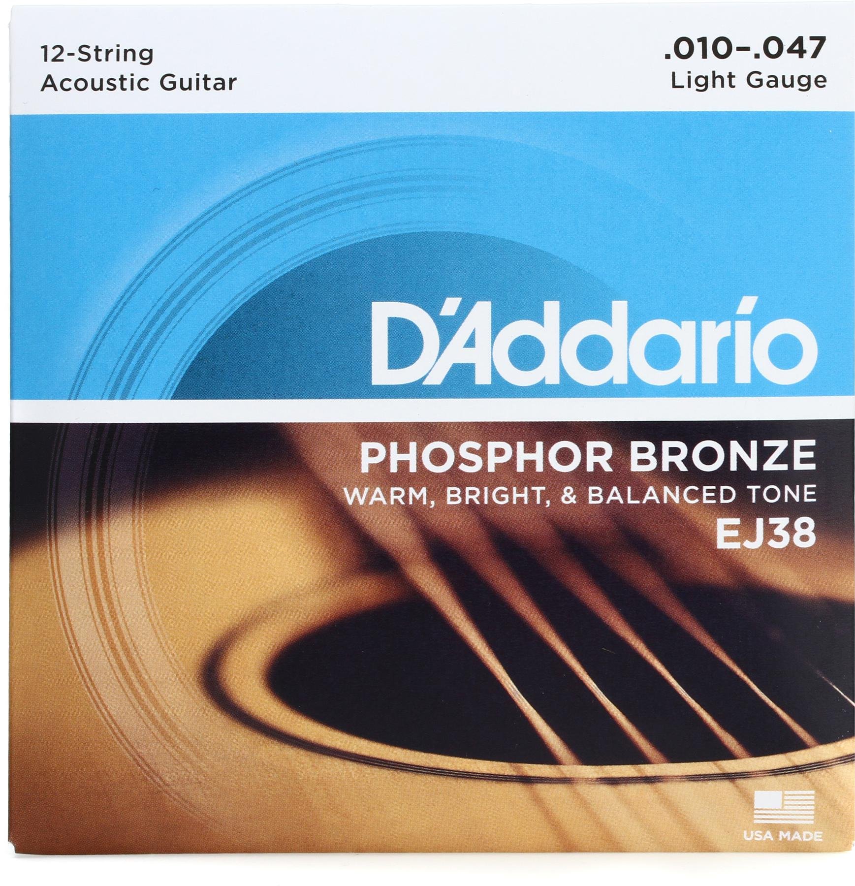 D'Addario EJ38 Phosphor Bronze Acoustic Guitar Strings - .010-.047 