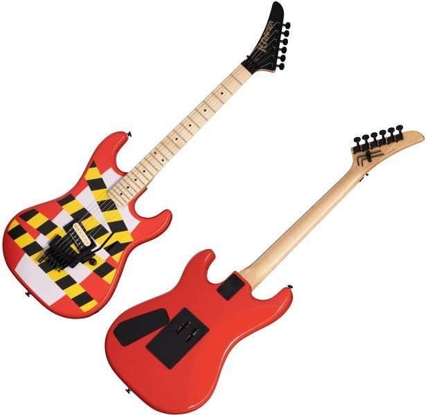 Kramer Baretta Electric Guitar - Warning Tape on White Red