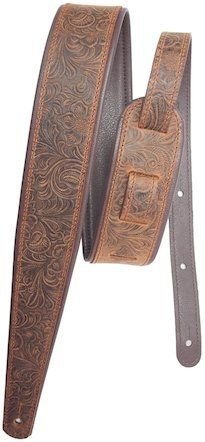 LM Products Premier Guitar Strap - Western Tooled, Brown