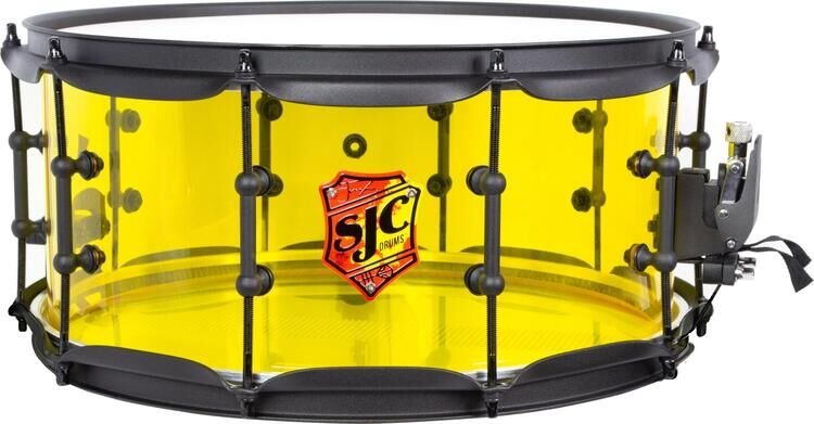 SJC Custom Drums Josh Dun Torch Snare Drum - 6.5 inches x 14 inches, Yellow