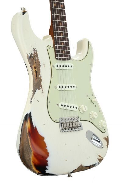 Fender Custom Shop GT11 Heavy Relic Stratocaster - Olympic White/3-Tone  Sunburst - Sweetwater Exclusive