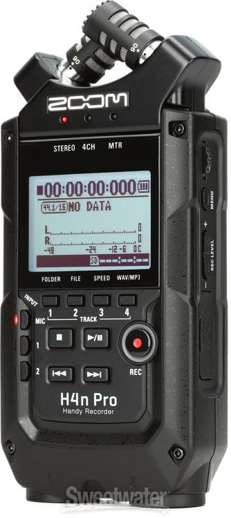 Zoom H4n Pro 4-Input/4-Track Handy Recorder, All Black With Accessory Kit  ZH4NPROAB A